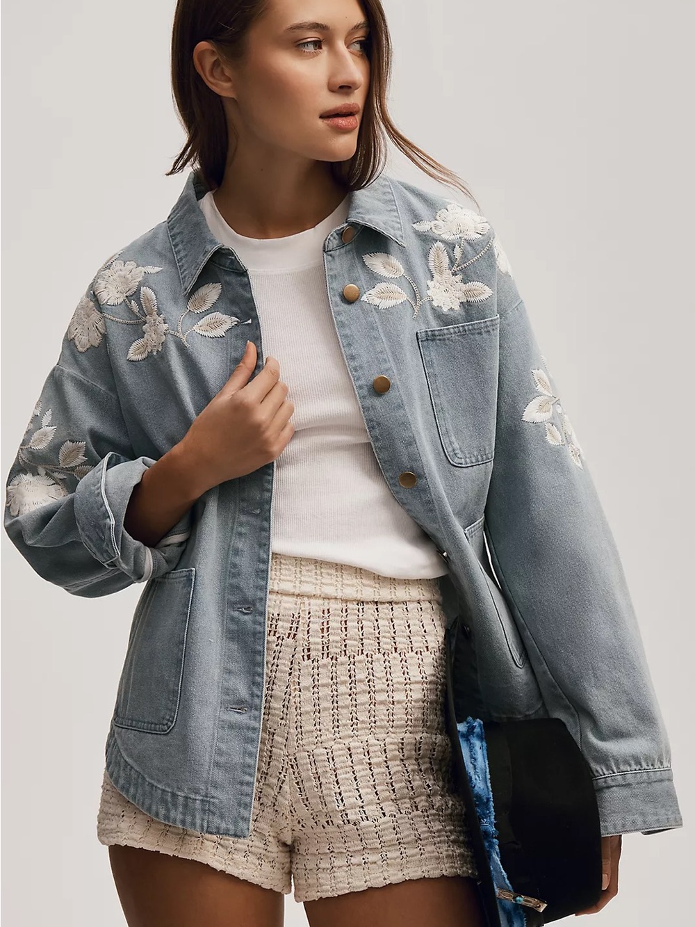 Dolan left coast embroidered jean  chorejacket